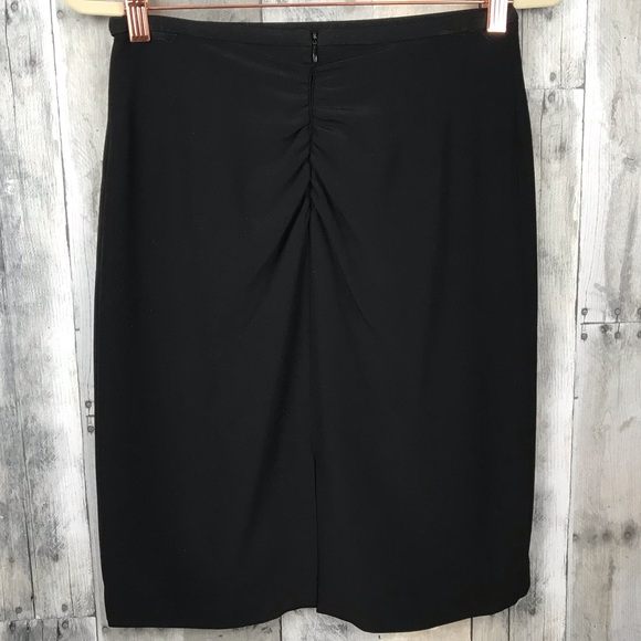 Armani Collezioni Black Ruched Back Skirt Sz 8 EUC - Picture 4 of 8